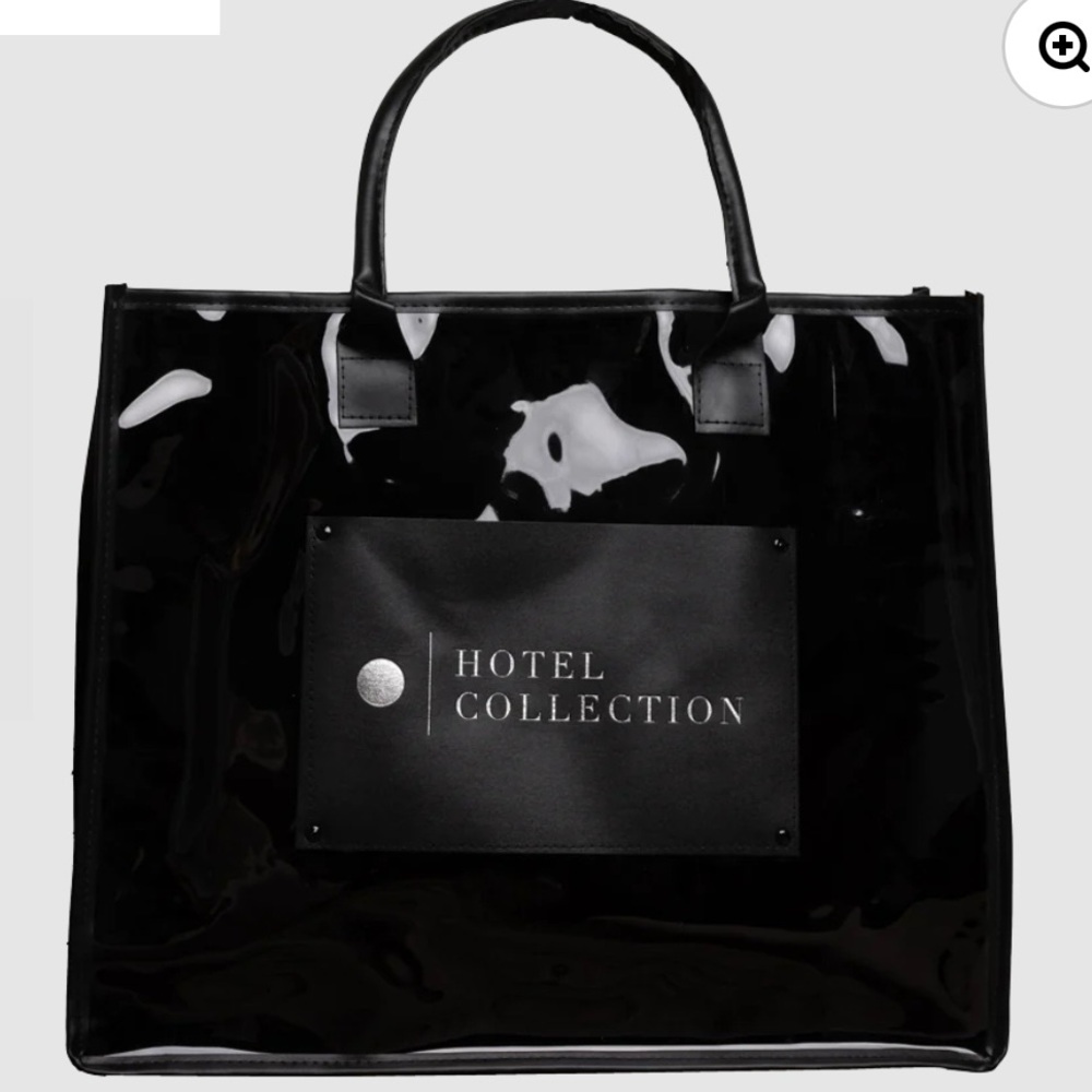 Hotel Collection Luxury Black Tote NWOT Vegan Leather PVC Contemporary Luxury